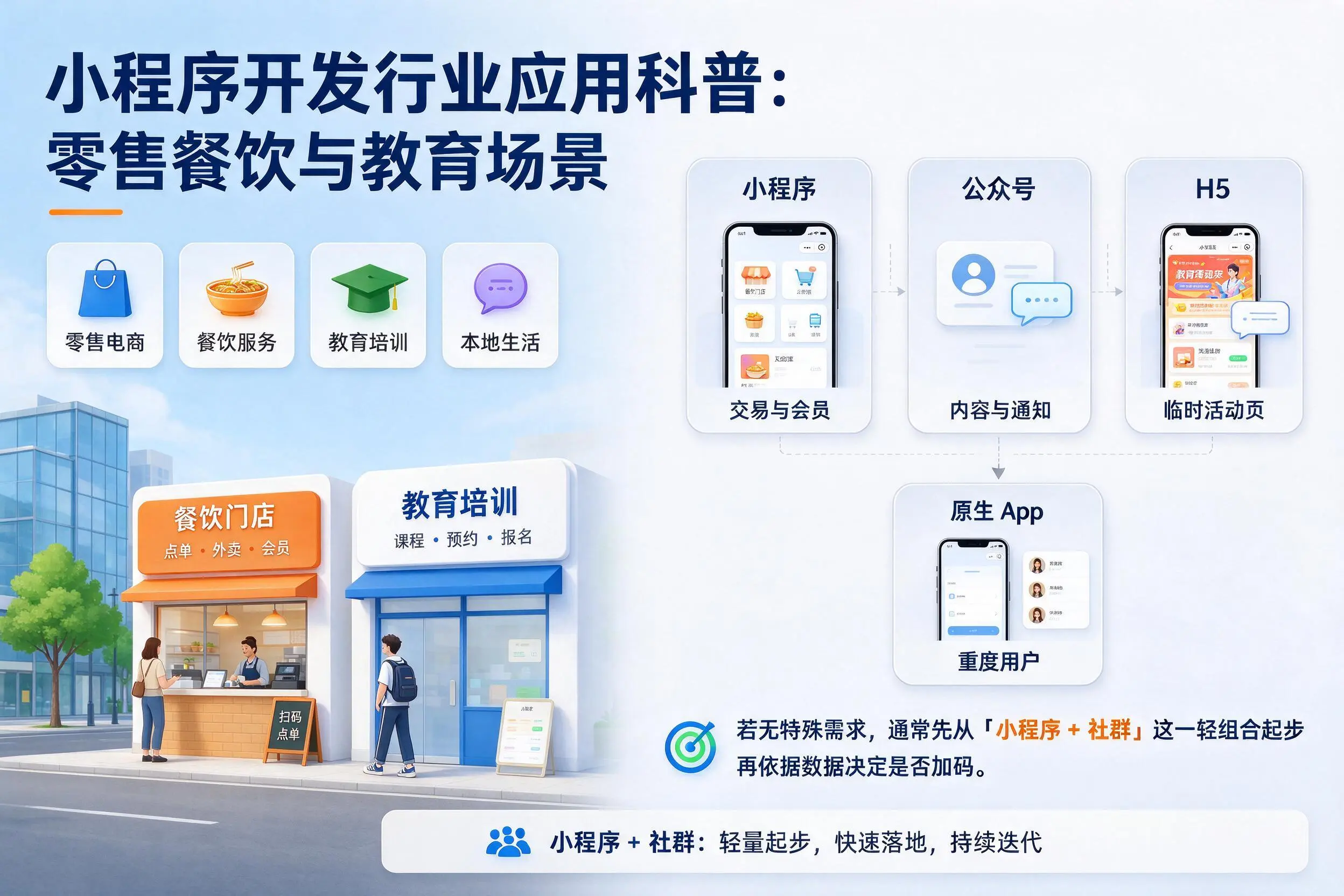 九江小程序开发行业应用科普：零售餐饮与教育场景
