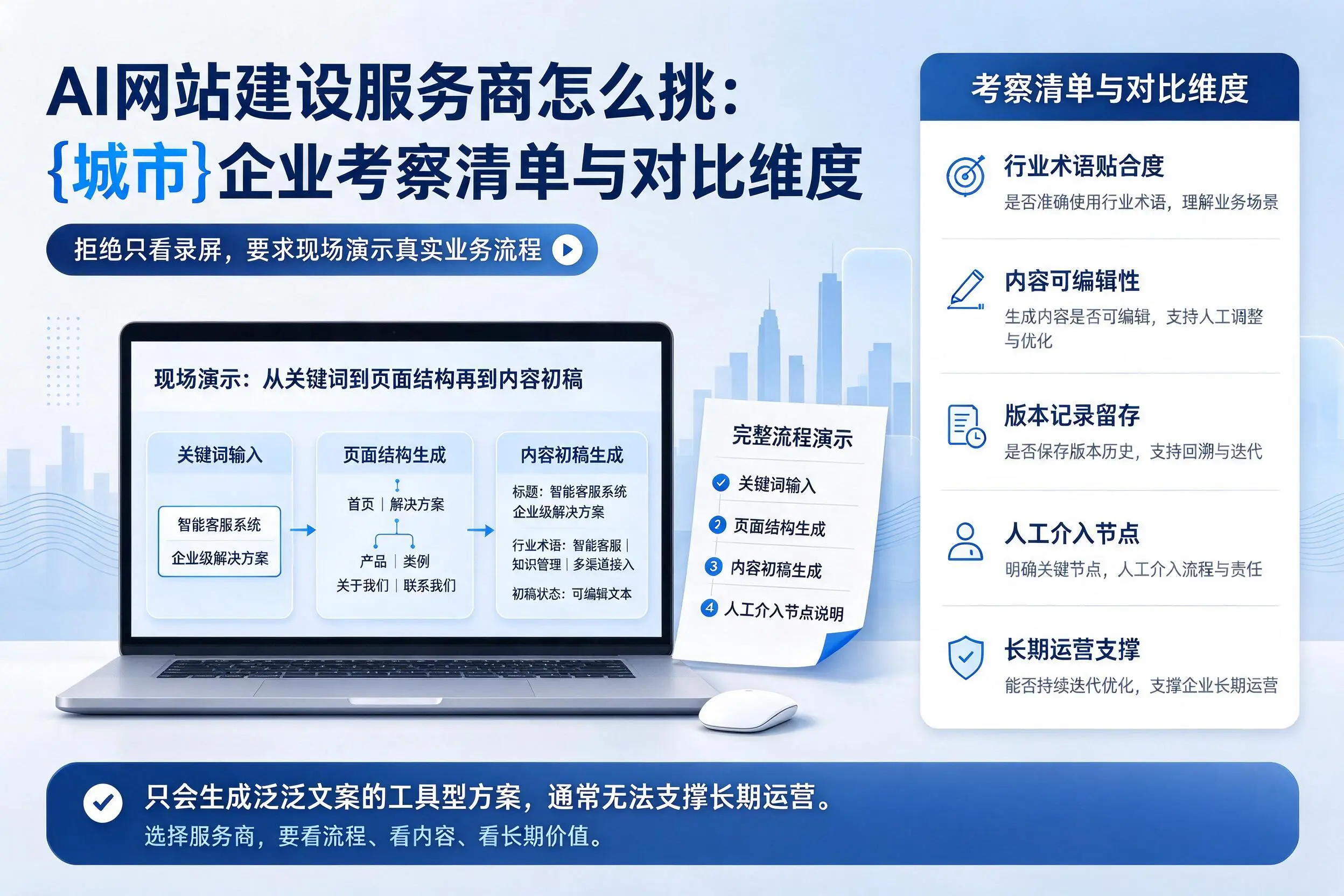 AI网站建设服务商怎么挑：九江企业考察清单与对比维度