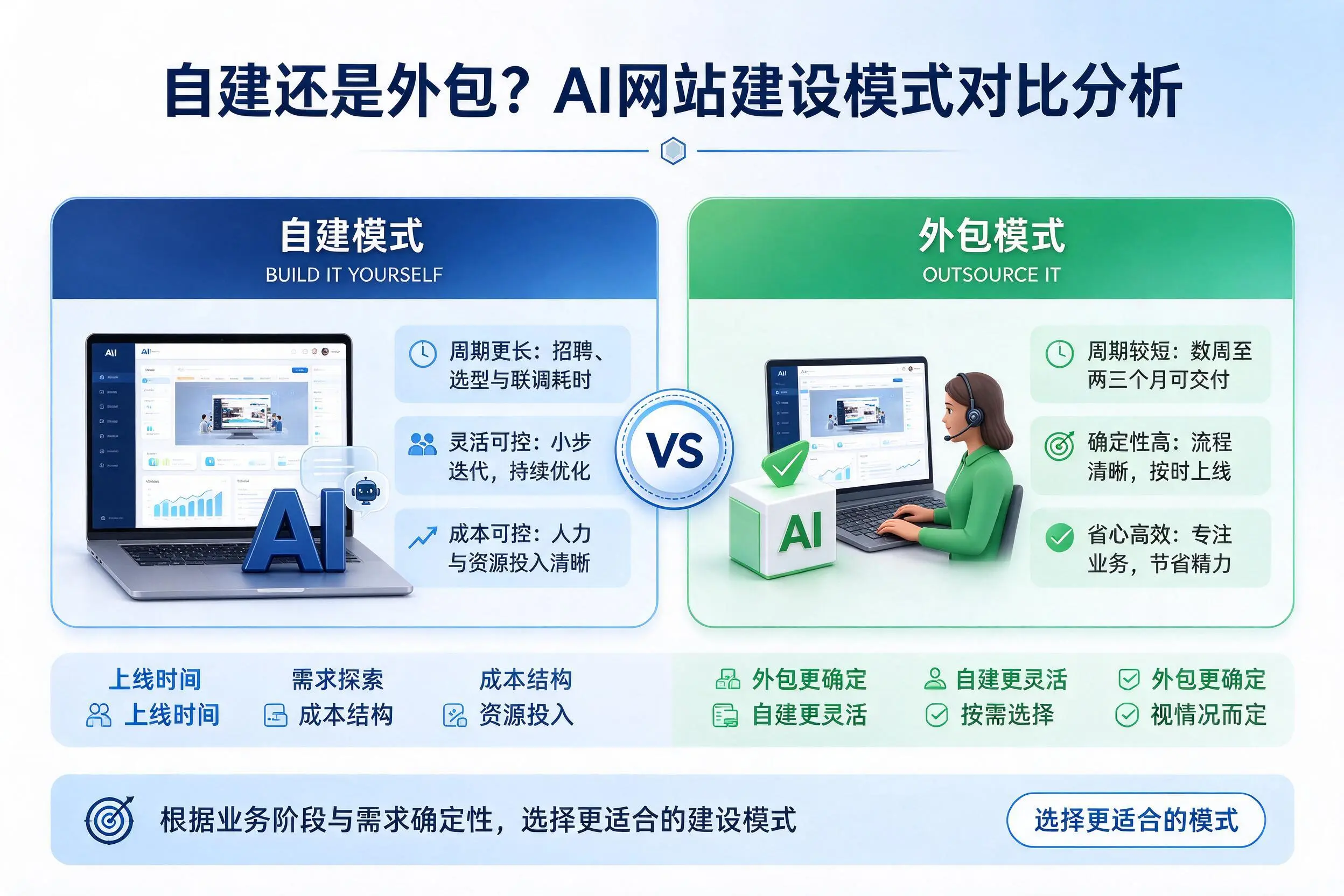 自建还是外包？九江AI网站建设模式对比分析